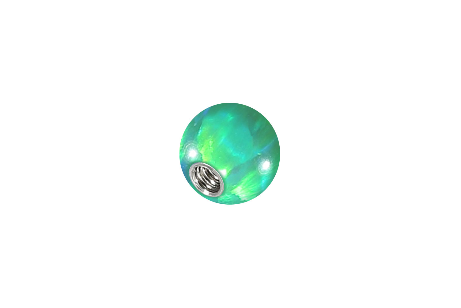 Synthetischer Opal Schraubkugel mit Chirurgenstahl-Gewinde von Piercingline